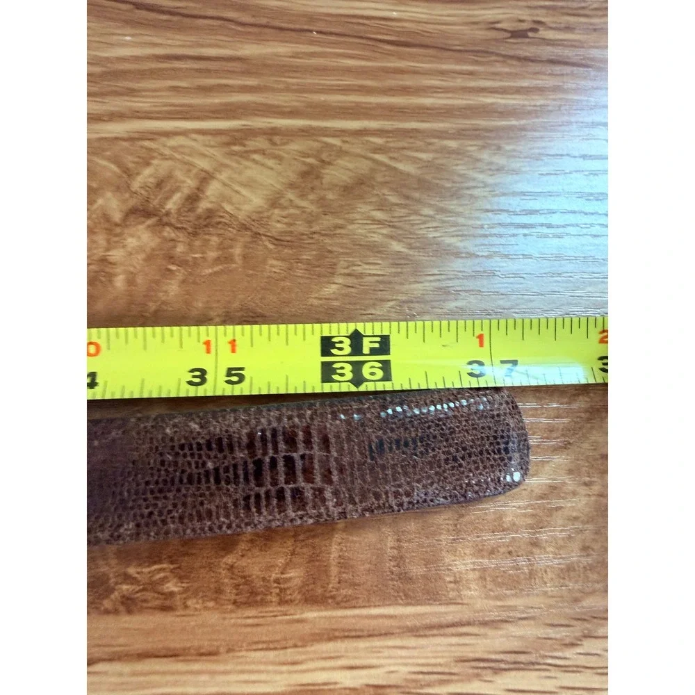 Martin Dingman Lizard Grain Italian Calfskin Belt Handmade Brown Medium